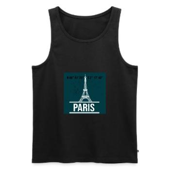 Tour eiffel paris - Débardeur bio Premium Homme - noir - Devant - AI Model Male 178 light (178cm)