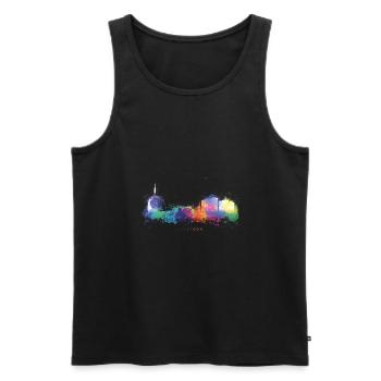 Fischtown Bremerhaven Skyline Sprayed - Männer Premium Bio Tank Top - Schwarz - Vorne - AI Model Male 178 light (178cm)