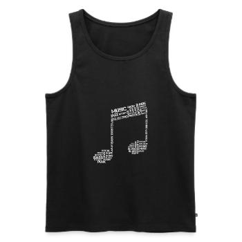 Note musicale - Débardeur bio Premium Homme - noir - Devant - AI Model Male 178 light (178cm)