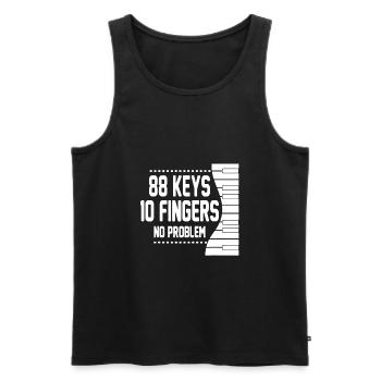 Piano Pianiste Orgue Clavier Musique Cadeau - Débardeur bio Premium Homme - noir - Devant - Michal (187cm)