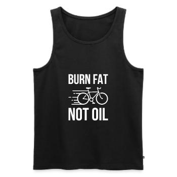Cadeau de protection de l'environnement de bicyclette Burn Fat Not Oil - Débardeur bio Premium Homme - noir - Devant - Michal (187cm)