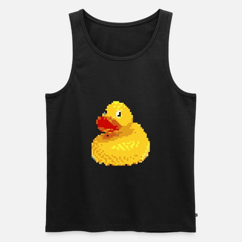Pixel Gummiente - Männer Premium Bio Tank Top - Schwarz