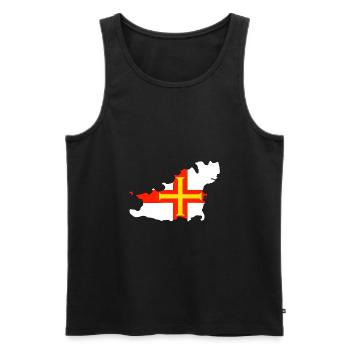 Map and Flag of Guernsey - Men's Premium Organic Tank Top - black - Front - AI Model Male 178 light (178cm)