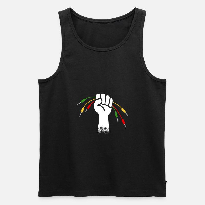 Modulare Synthesizerkabel - Männer Premium Bio Tank Top - Schwarz