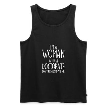 I'm a Woman with a Doctorate Phd Abschluss - Débardeur bio Premium Homme - noir - Devant - AI Model Male 178 light (178cm)