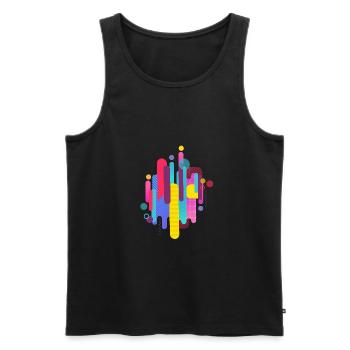Abstrakte Muster in bunten Farben - Männer Premium Bio Tank Top - Schwarz - Vorne - Michal (187cm)