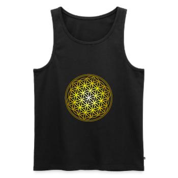 Blume des Lebens - Männer Premium Bio Tank Top - Schwarz - Vorne - Michal (187cm)