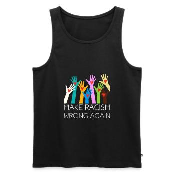 Make Racism Wrong Again Anti-Racism Gift - Men's Premium Organic Tank Top - black - Front - Michal (187cm)