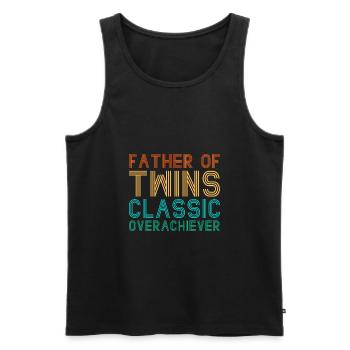 Father of Twins Classic Overachiever Gift - Men's Premium Organic Tank Top - black - Front - Michal (187cm)