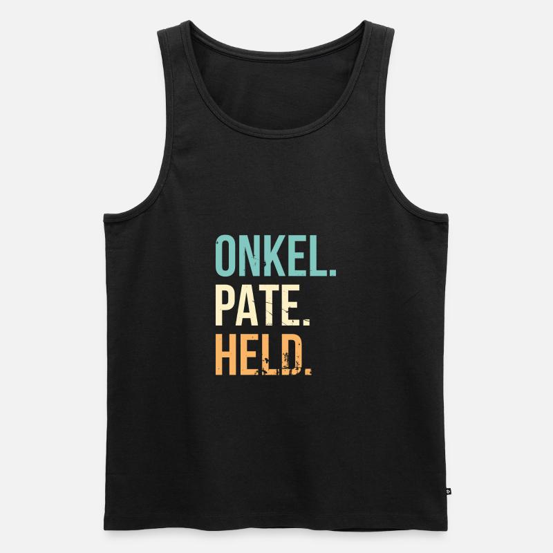 Onkel Pate Held Geschenk - Männer Premium Bio Tank Top - Schwarz
