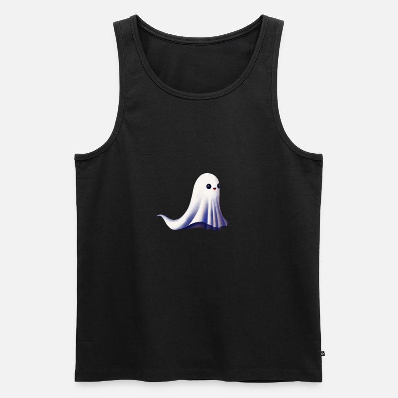 Kleiner Geist Illustration Geschenkidee - Ghost - Männer Premium Bio Tank Top - Schwarz