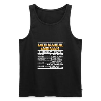 Mechanical engineering engineer occupation building student - Men's Premium Organic Tank Top - black - Front - AI Model Male 178 light (178cm)