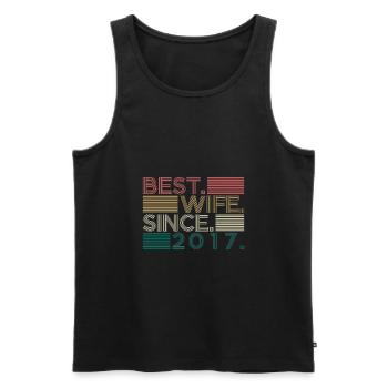 Best Wife Since 2017 wedding gift - Men's Premium Organic Tank Top - black - Front - Michal (187cm)