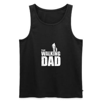 le papa qui marche, papa - Débardeur bio Premium Homme - noir - Devant - AI Model Male 178 light (178cm)