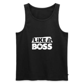 Like a Boss cool - Männer Premium Bio Tank Top - Schwarz - Vorne - Michal (187cm)