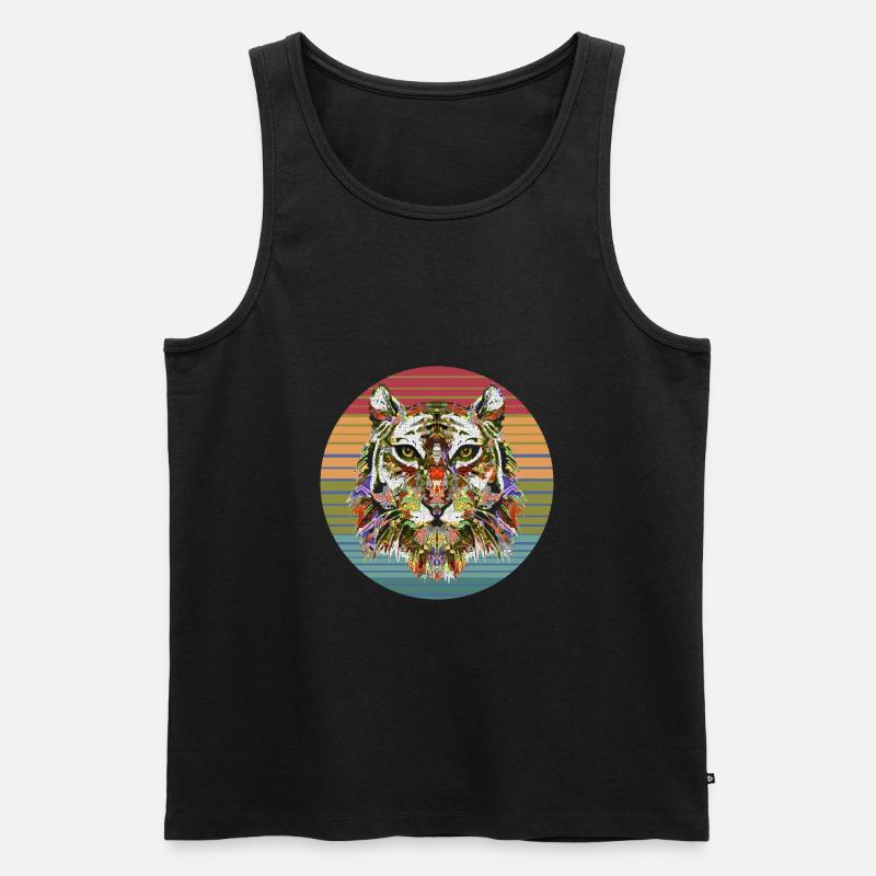Tiger - Männer Premium Bio Tank Top - Schwarz