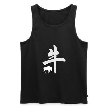 Chinesisches Tierkreiszeichen Ochse - Männer Premium Bio Tank Top - Schwarz - Vorne - AI Model Male 178 light (178cm)