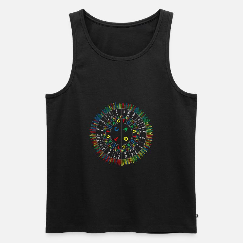 Sanger Codon Circle (dunkler Hintergrund) - Männer Premium Bio Tank Top - Schwarz