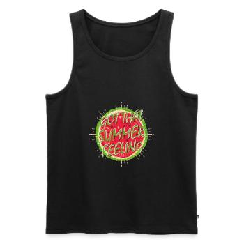 Summer Feeling (melon) - Men's Premium Organic Tank Top - black - Front - AI Model Male 178 light (178cm)