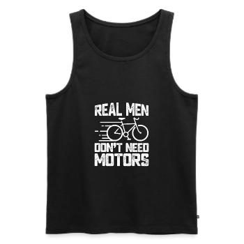 Real Men don’t need Motors Cadeau - Débardeur bio Premium Homme - noir - Devant - AI Model Male 178 light (178cm)