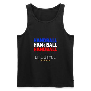 HANDBALL Life Style Bleu Blanc Rouge - Débardeur bio Premium Homme - noir - Devant - Michal (187cm)