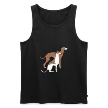 Zwei Whippets - Männer Premium Bio Tank Top - Schwarz - Vorne - Michal (187cm)