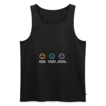 Proton Electron Neutron Science Gift - Men's Premium Organic Tank Top - black - Front - AI Model Male 178 light (178cm)
