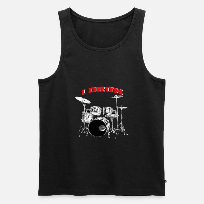 I Drum Drummer Silver Drums - Débardeur bio Premium Homme - noir