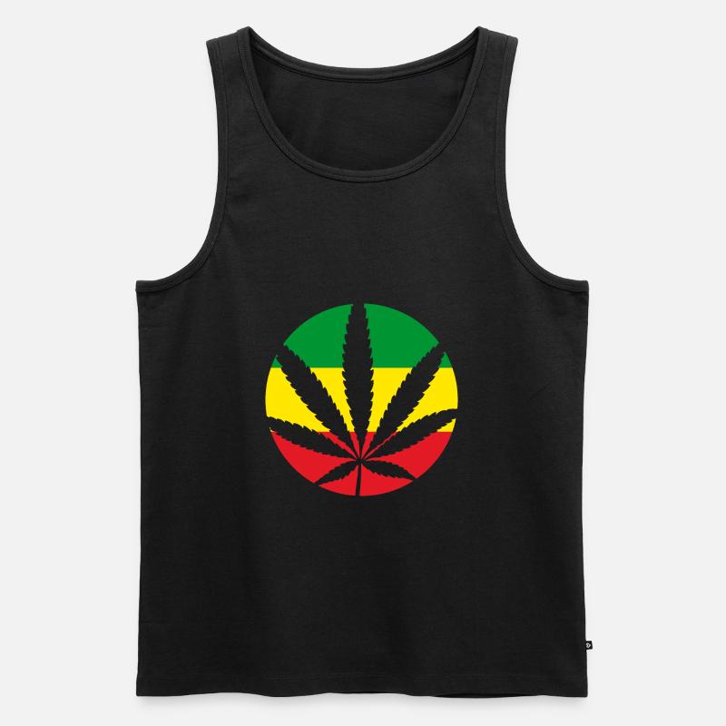 RASTA WEEDS - Männer Premium Bio Tank Top - Schwarz
