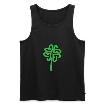 Celtic symbols cloverleaf symbol lucky gift - Men's Premium Organic Tank Top - black - Front - Michal (187cm)