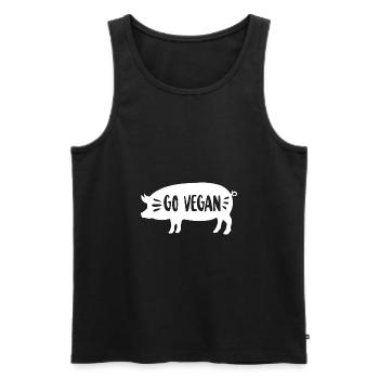 Go vegan cadeau de cochon de protection des animaux - Débardeur bio Premium Homme - noir - Devant - Michal (187cm)