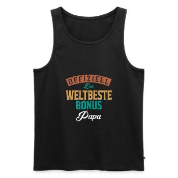 Offiziell der Weltbeste Bonus Papa Geschenk - Männer Premium Bio Tank Top - Schwarz - Vorne - Michal (187cm)
