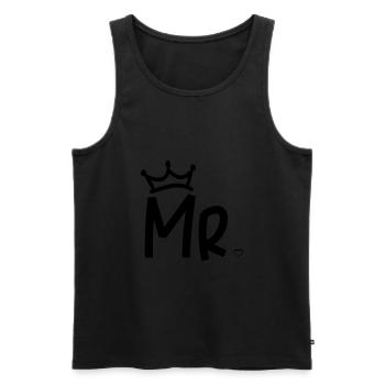 mr_heart_crown - Débardeur bio Premium Homme - noir - Devant - AI Model Male 178 light (178cm)