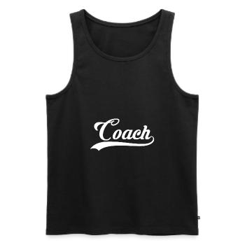 Cadeau sportif entraîneur entraîneur - Débardeur bio Premium Homme - noir - Devant - Michal (187cm)