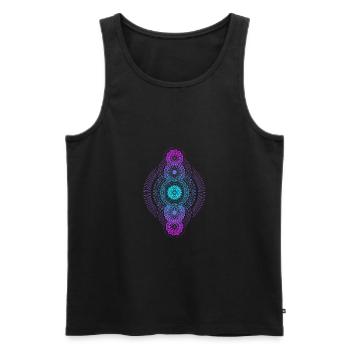Metatrons geometrische Farbverlaufsdimension - Männer Premium Bio Tank Top - Schwarz - Vorne - AI Model Male 178 light (178cm)