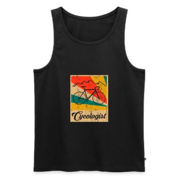Cycologist Bike Vintage Fahrrad Geschenk - Männer Premium Bio Tank Top - Schwarz - Vorne - AI Model Male 178 light (178cm)