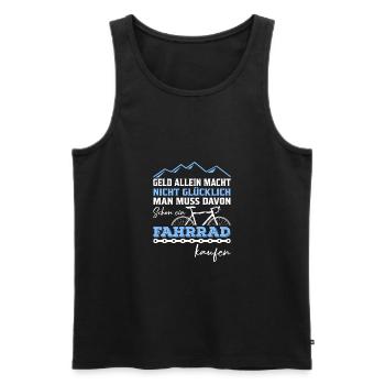 Geld allein macht nicht Gluecklich Fahrrad Bike - Männer Premium Bio Tank Top - Schwarz - Vorne - AI Model Male 178 light (178cm)