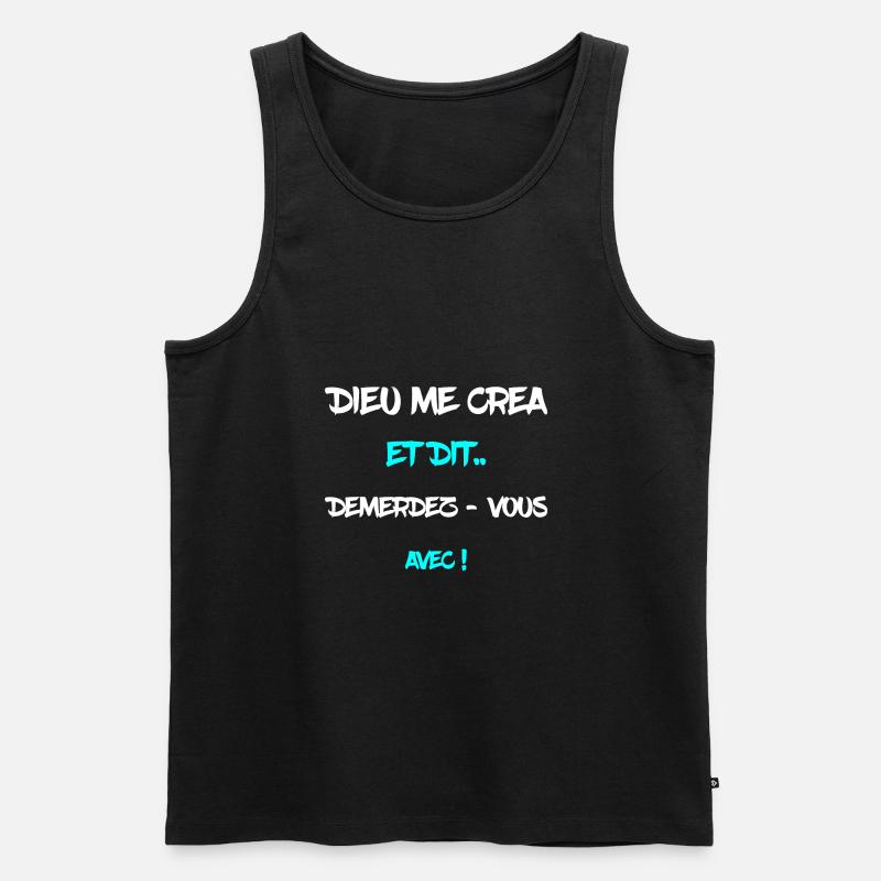 Gott zerrte mich und sagte - Männer Premium Bio Tank Top - Schwarz