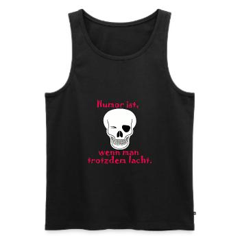 humor ist wenn man trotzdem lacht - Männer Premium Bio Tank Top - Schwarz - Vorne - Michal (187cm)