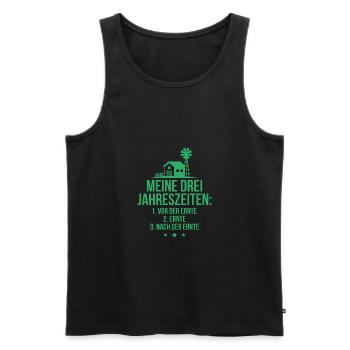 Meine drei Jahreszeiten Ernte Bauer Landwirt - Männer Premium Bio Tank Top - Schwarz - Vorne - Michal (187cm)
