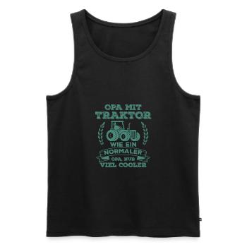 Opa mit Traktor Bauer Landwirt Geschenk - Männer Premium Bio Tank Top - Schwarz - Vorne - AI Model Male 178 light (178cm)