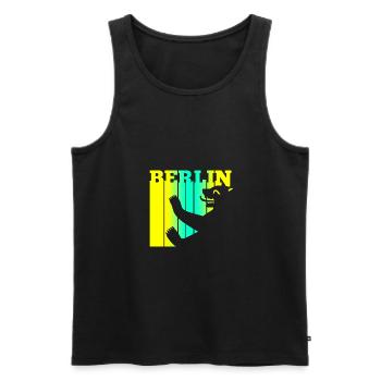 Bear of Berlin - Men's Premium Organic Tank Top - black - Front - AI Model Male 178 light (178cm)