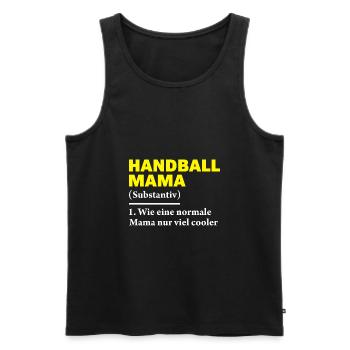 Handball Mama Sport Geschenk - Männer Premium Bio Tank Top - Schwarz - Vorne - Michal (187cm)