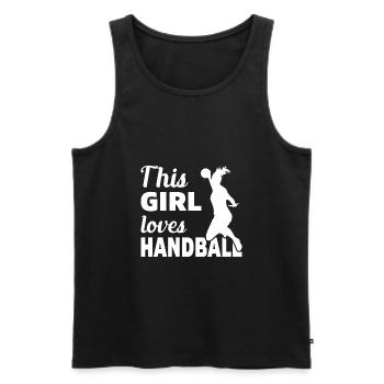 This Girl loves Handball Geschenk - Männer Premium Bio Tank Top - Schwarz - Vorne - Michal (187cm)
