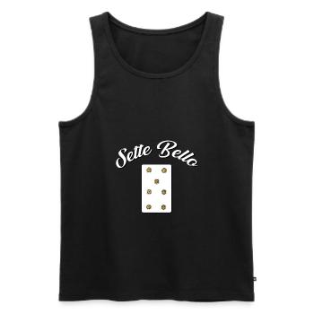 Sette Bello - Golden Seven - Design Sicile - Débardeur bio Premium Homme - noir - Devant - Michal (187cm)