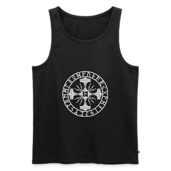 Rune Celts symbol gift Viking culture Spirit - Men's Premium Organic Tank Top - black - Front - AI Model Male 178 light (178cm)