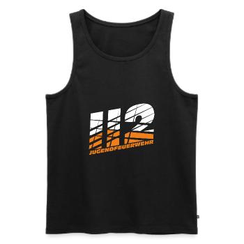 Jugendfeuerwehr I Notruf 112 I Kinderfeuerwehr - Männer Premium Bio Tank Top - Schwarz - Vorne - Michal (187cm)