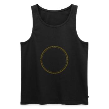 Kreis - Ring - Form - Rund - Striche Gold - Männer Premium Bio Tank Top - Schwarz - Vorne - AI Model Male 178 light (178cm)