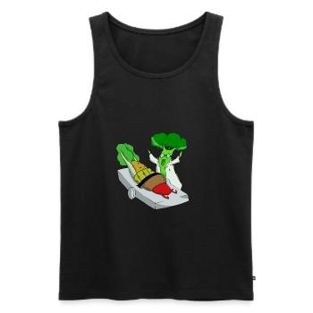 Doctor creates vegetable monster IT LIVES - Men's Premium Organic Tank Top - black - Front - Michal (187cm)