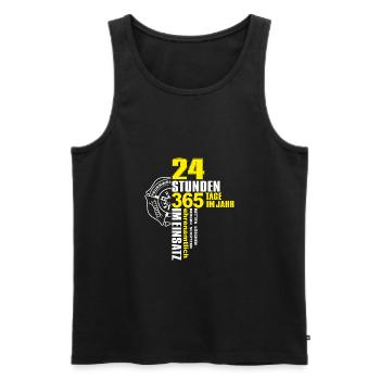 Feuerwehr I 24 Stunden 365 Tage im Jahr einsatzb. - Männer Premium Bio Tank Top - Schwarz - Vorne - Michal (187cm)